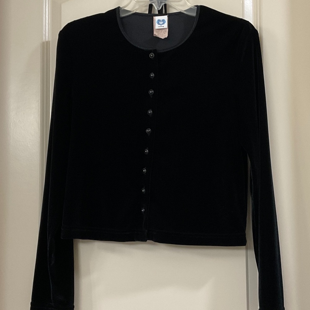 Black Velvet 2- Piece Sweater Set by Next Era Juniors Size L Vintage 1980’s